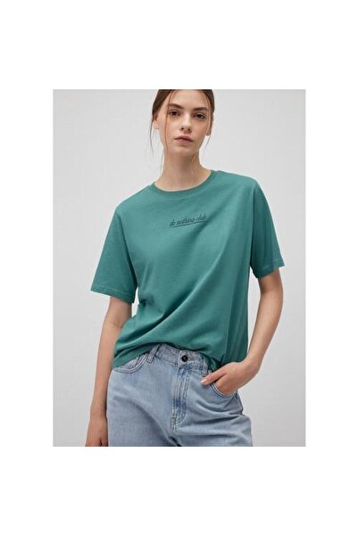 Mavi تي شيرت خلفي مطبوع باللون الأخضر مقاس عادي / قطع عادي 1612608-71702