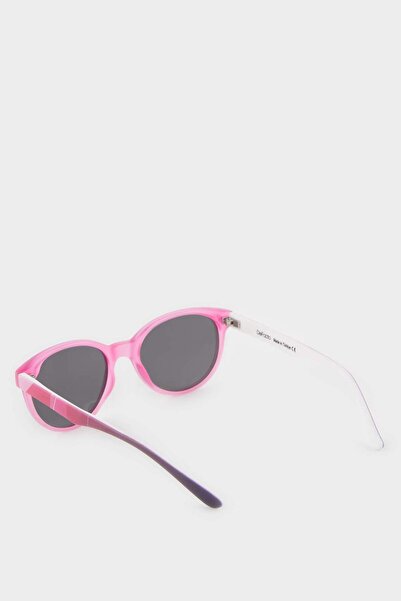 DeFacto Girl's Round Pink Plastic Frame Black Glass Polarized Sunglasses F4301A8Ns