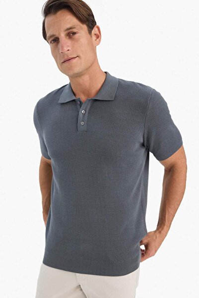 DeFacto 100% Cotton Standard Fit Polo Neck Short Sleeve Knit T-Shirt E5866Ax25Sp