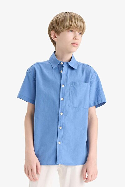 DeFacto Erkek Çocuk Oversize Geniş Kalıp Polo Yaka Kısa Kollu Gömlek E5832A825HS