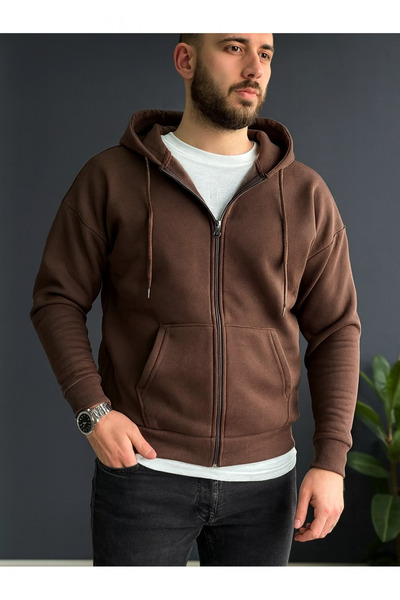 BRLKN Мъжки кардиган с качулка и цип