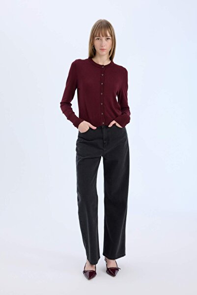 DeFacto Regular Fit Crew Neck Buttoned Knitwear Cardigan E5032Ax24Wn