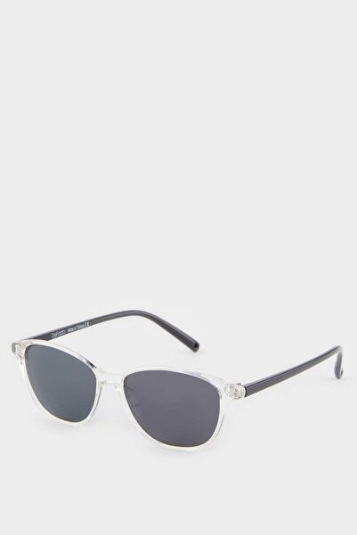 DeFacto Girls Round Transparent Plastic Frame Black Glass Polarized Sunglasses F4312A8Ns