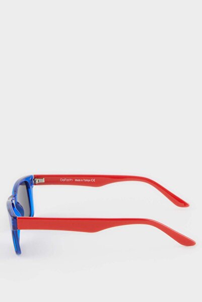 DeFacto Boy's Round Color Plastic Frame Black Glass Polarized Sunglasses F4402A8Ns