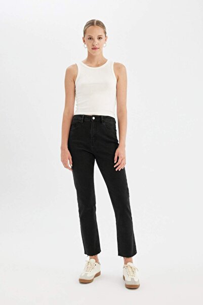 DeFacto Mary Vintage Straight Fit High Waist Ankle Length Jean Pants C6382AX24AU