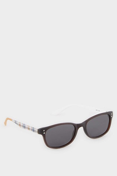 DeFacto Boy's Round Color Plastic Frame Black Glass Polarized Sunglasses F4394A8Ns