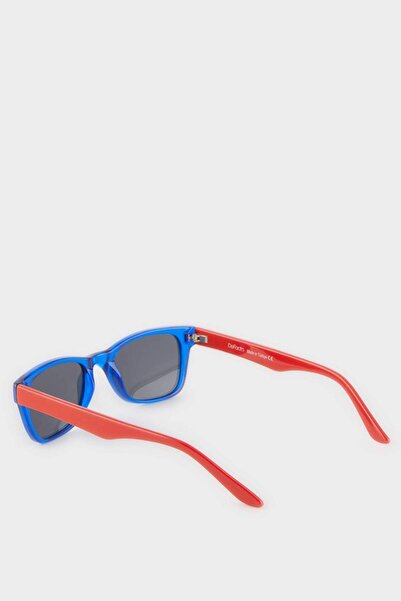 DeFacto Boy's Round Color Plastic Frame Black Glass Polarized Sunglasses F4402A8Ns