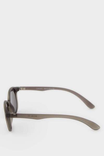 DeFacto Boy's Round Black Plastic Frame Black Glass Polarized Sunglasses F4444Axns