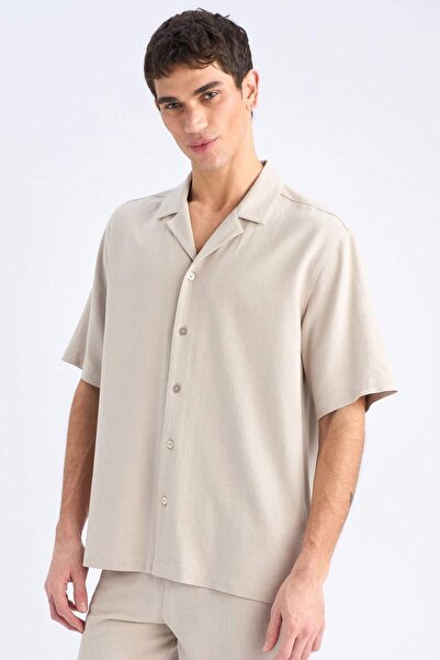DeFacto Relax Fit Polo Yaka Pamuklu Yazlık Kısa Kollu Gömlek D8875AX25SM