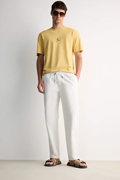 DeFacto %100 Pamuk Wide Leg Geniş Paça Beyaz Jean Pantolon E1375AX25SM