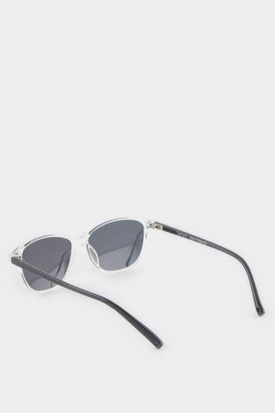 DeFacto Girls Round Transparent Plastic Frame Black Glass Polarized Sunglasses F4312A8Ns