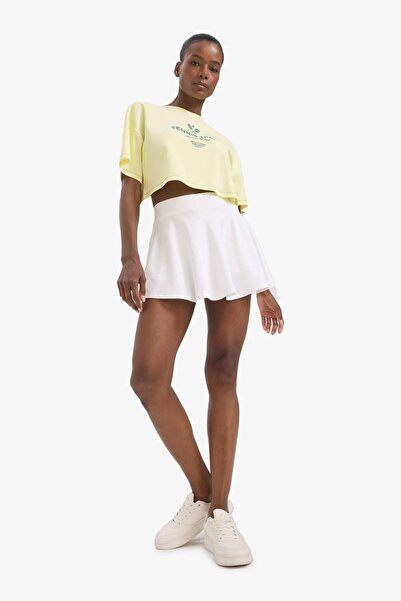 DeFacto DeFactoFit Oversize Wide Fit Crew Neck εμπριμέ αθλητικό κοντομάνικο μπλουζάκι E3597AX25SM