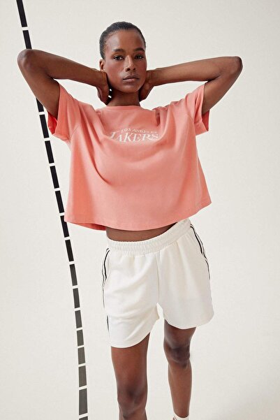 DeFacto Defactofit Nba Los Angeles Lakers Oversize Wide Fit Crew Neck Short Sleeve T-Shirt E3827Ax25Sm