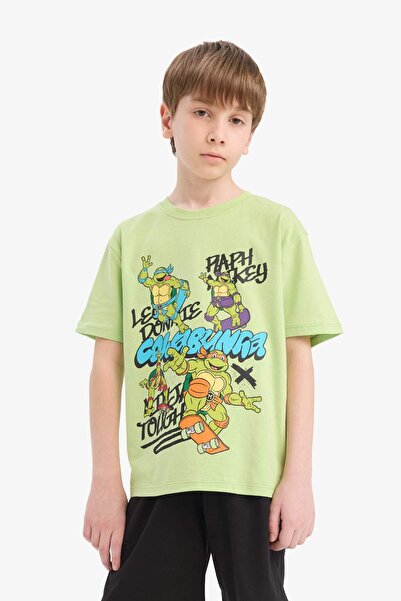 DeFacto Erkek Çocuk Ninja Turtles-Retro Pijama Takımı Kısa Kollu Üst Şort E6965A825HS