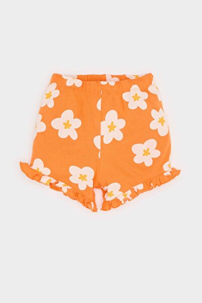 DeFacto 2-teiliges Set für Babys, Mädchen, bedrucktes Kurzarm-T-Shirt, Blumen-Shorts E0684A525SM