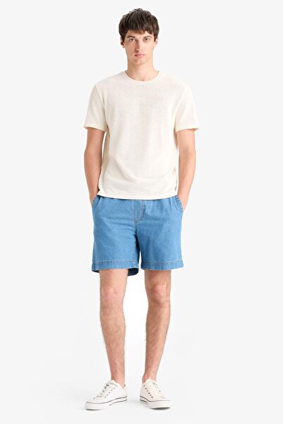 DeFacto Regular Fit Crew Neck Short Sleeve Knitwear Look T-Shirt E3963Ax25Sm