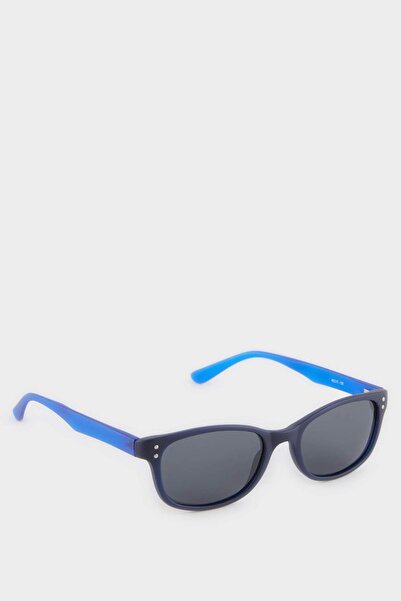 DeFacto Boy's Round Color Plastic Frame Black Glass Polarized Sunglasses F4456A8Ns