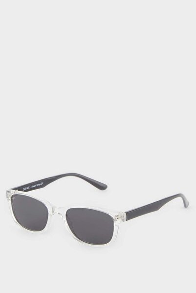 DeFacto Girl's Round Clear Plastic Frame Black Glass Polarized Sunglasses F4319A8Ns