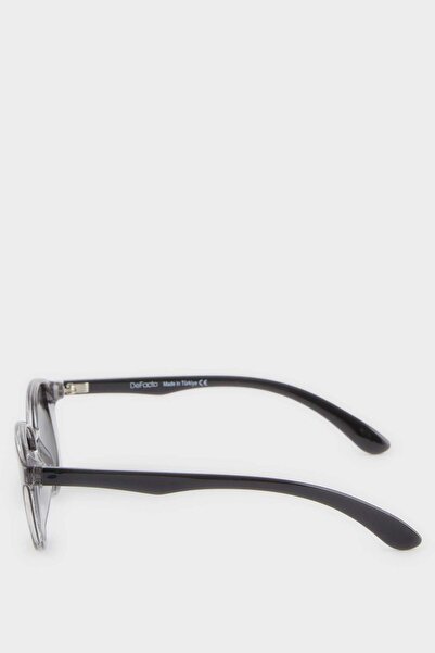 DeFacto Boy's Round Gray Plastic Frame Black Glass Polarized Sunglasses F4454A8Ns