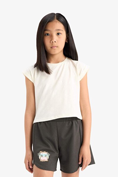 DeFacto Kız Çocuk Beli Lastikli Baskılı Şort E5724A825HS