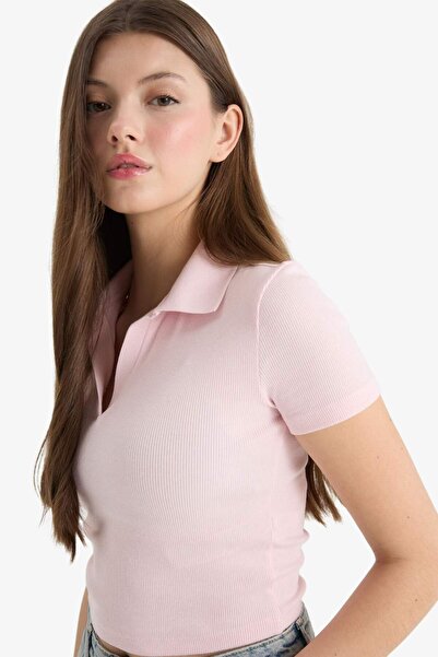 DeFacto Μπλουζάκι με κοντό μανίκι με λαιμόκοψη πόλο με κοντό μανίκι A0379AX25SM