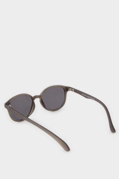 DeFacto Boy's Round Black Plastic Frame Black Glass Polarized Sunglasses F4444Axns