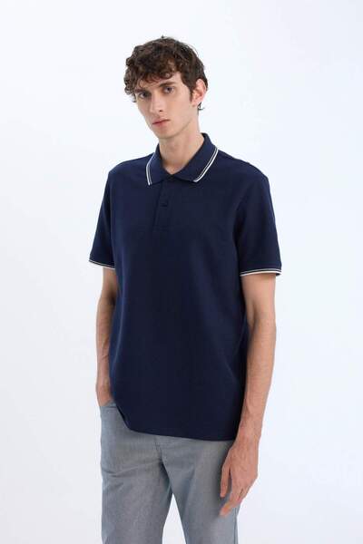 DeFacto Regular Fit Polo Yaka Waffle Kısa Kollu Tişört D7932AX25SP