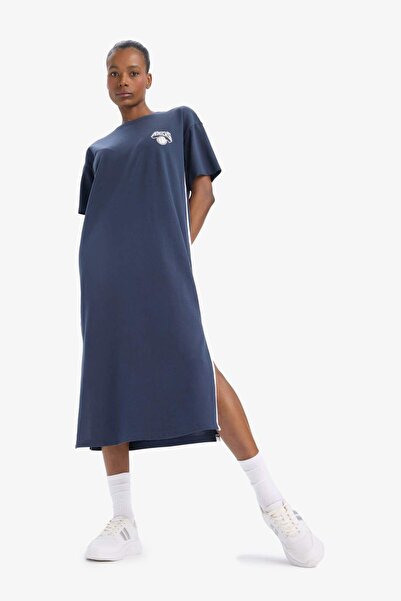 DeFacto DeFactoFit NBA New York Knicks Kısa Kollu Pike Elbise E3620AX25SM