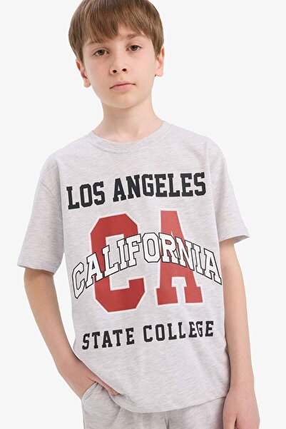 DeFacto Erkek Çocuk 2li Takım Baskılı Kısa Kollu Tişört Şort E3405A825SM