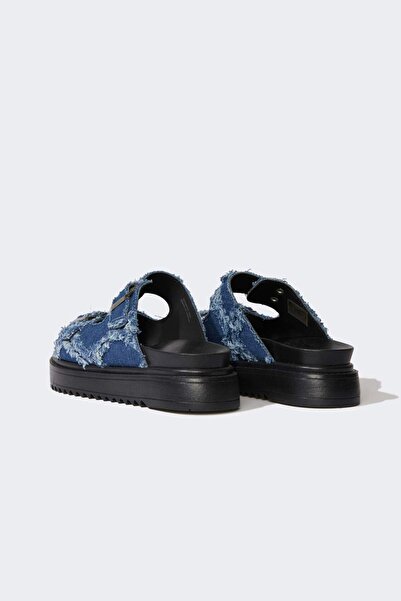 DeFacto Kadın Düz Taban Çift Bantlı Jean Terlik E7048AX25SP