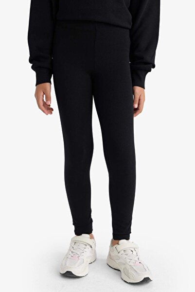 DeFacto Kız Çocuk Basic Düz Uzun Siyah Tayt B5654A825SM