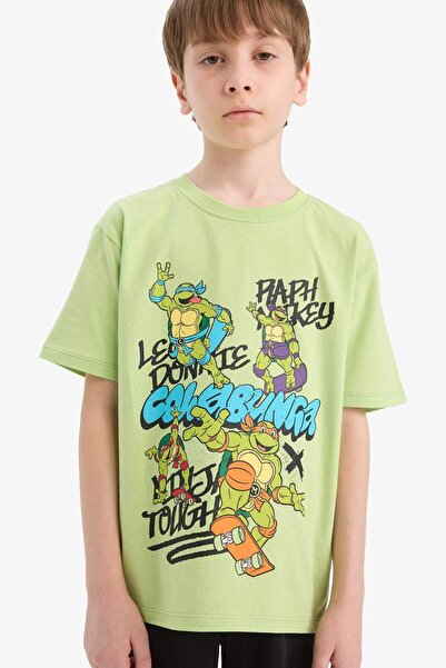 DeFacto Erkek Çocuk Ninja Turtles-Retro Pijama Takımı Kısa Kollu Üst Şort E6965A825HS