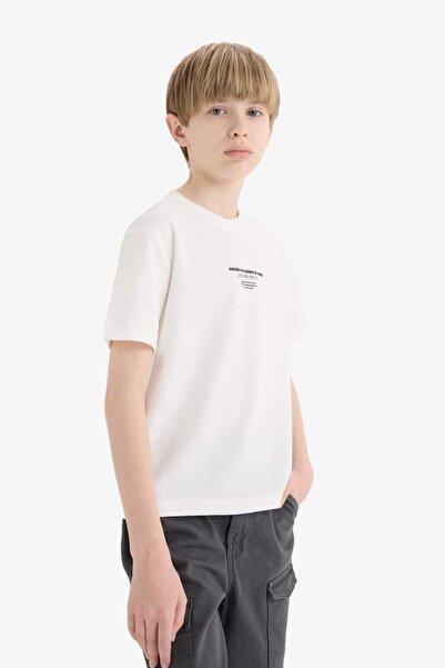 DeFacto Boy's Crew Neck Printed Short Sleeve T-Shirt E5083A825Sm