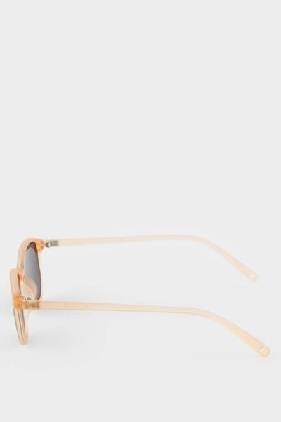 DeFacto Girl's Round Yellow Plastic Frame Black Glass Polarized Sunglasses F4368A8Ns