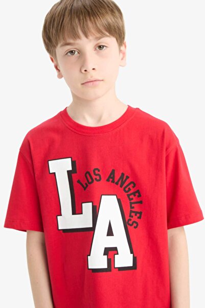 DeFacto Boys' 2-Piece Set Printed Short Sleeve T-Shirt Shorts F1229A825Hs