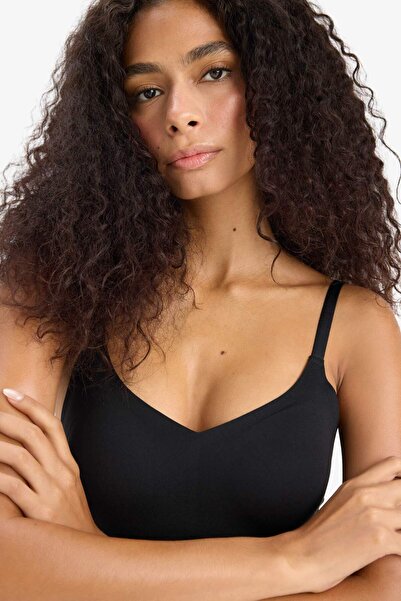 DeFacto Çıkarılabilir Pedli Siyah Bodysuit Korse-Fall in Love E4743AX25SM