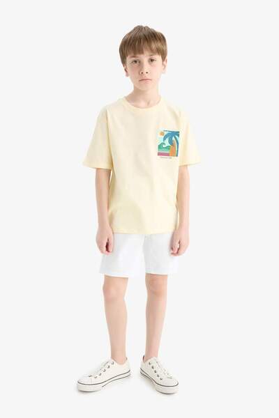 DeFacto Boy's Crew Neck Printed Short Sleeve T-Shirt E4162A825Sm
