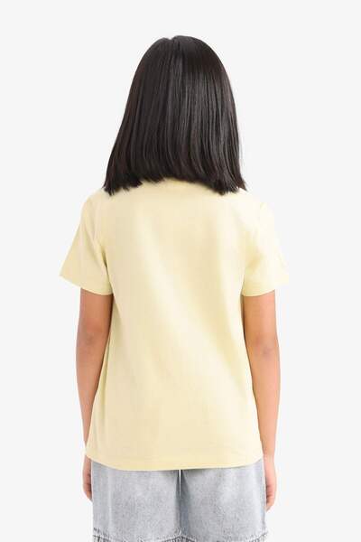 DeFacto Girl's Crew Neck Printed Short Sleeve T-Shirt E0351A825Sm