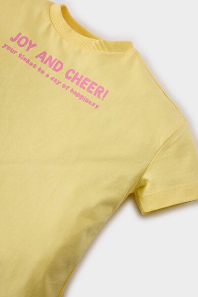 DeFacto Βρεφικό κοριτσάκι με λαιμόκοψη με στάμπα κοντομάνικο μπλουζάκι E0698A525SM