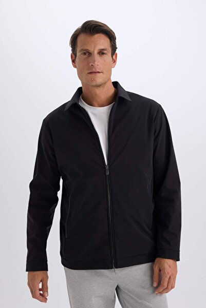 DeFacto Slim Fit Slim Fit Polo Collar Lined Zipper Coat D7524Ax25Sp