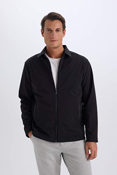 DeFacto Slim Fit Slim Fit Polo Collar Lined Zipper Coat D7524Ax25Sp