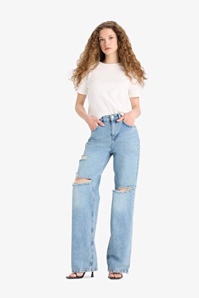 DeFacto Pantaloni de damă albaștri din denim E8016AX/NM28