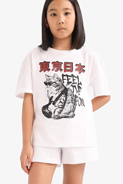 DeFacto Kız Çocuk Beli Lastikli Basic Düz Şort E6589A825HS