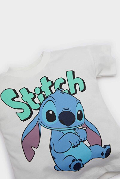 DeFacto Erkek Bebek Disney Lilo & Stitch 2li Takım Kısa Kollu Tişört Beli Lastikli Şort E7145A525SM