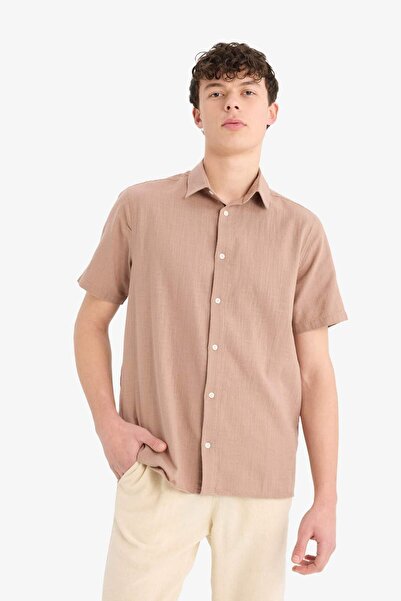 DeFacto %100 Pamuk Regular Fit Polo Yaka Yazlık Kısa Kollu Gömlek D8613AX25SM