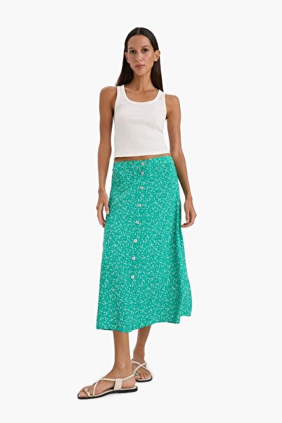 DeFacto A Form Floral Normal Waist Midi Skirt Z8094Az25Sm