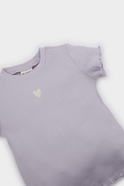 DeFacto Kız Bebek 2li Takım Fitilli Kaşkorse Kısa Kollu Tişört Beli Lastikli Şort C0021A525SM