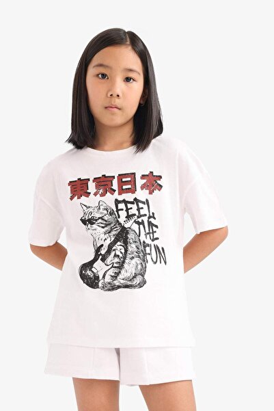 DeFacto Kız Çocuk Beli Lastikli Basic Düz Şort E6589A825HS