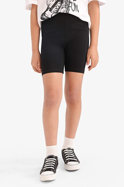 DeFacto Girl's 2-Piece Set Printed Short Sleeve T-Shirt Biker Leggings E5698A825Hs