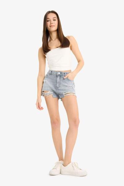 DeFacto Τζιν σορτς με ψηλόμεσο κομμένο τζιν E4694AX25SM